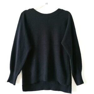 Vince Womens Navy Dolman Sleeve Round Neck Hi Low Slit Pullover Sweater Size XS